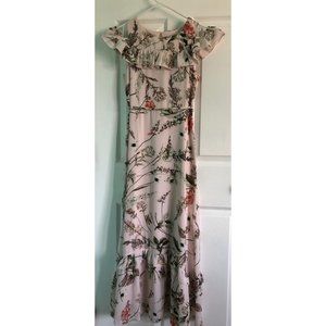 Girls Extra Large Maxi Floral Dress (Off-Shoulder)